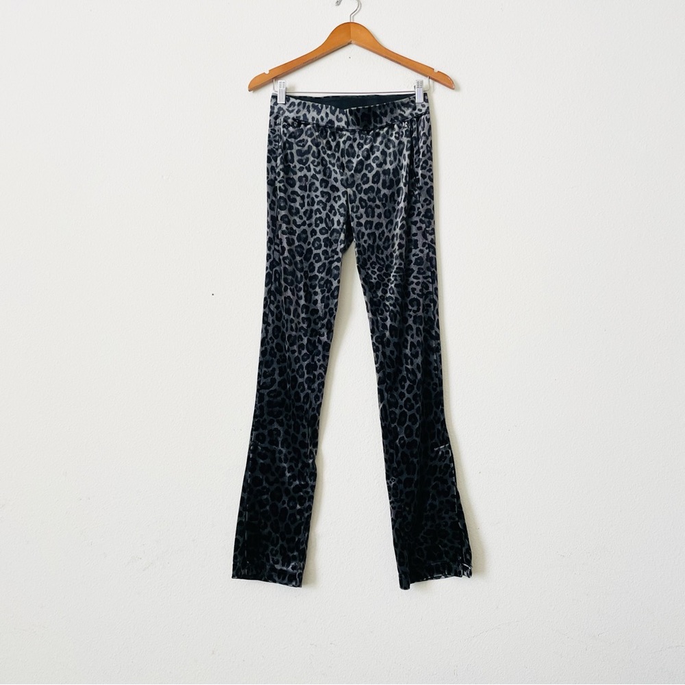 Pam & Gela SMALL leopard print stretch green and black velour tracksuit set - Picture 5 of 13